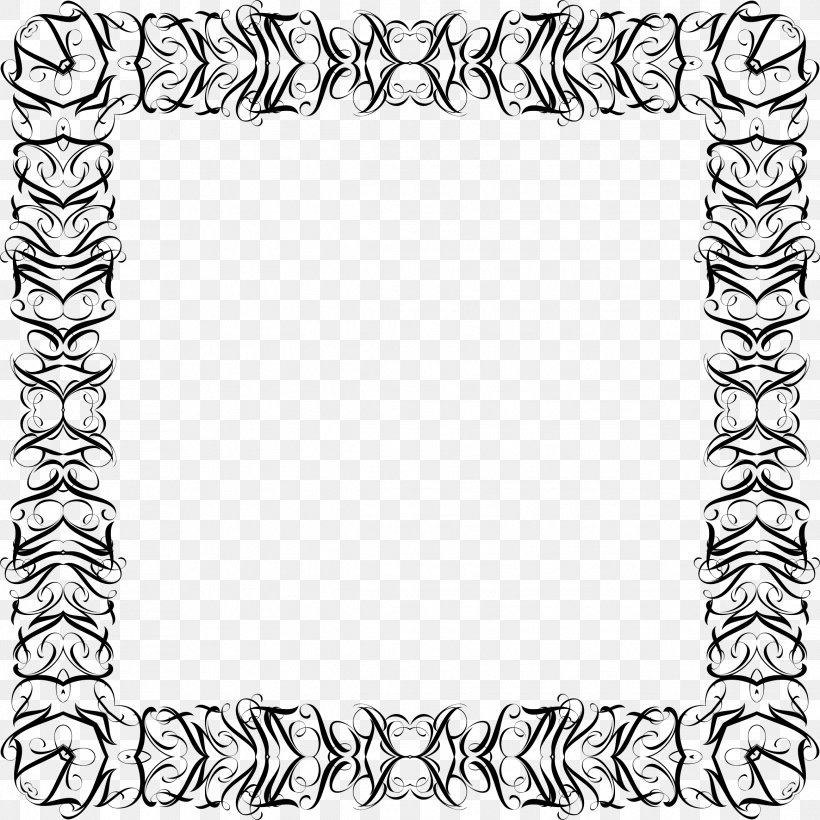 Picture Frames Clip Art, PNG, 2328x2328px, Picture Frames, Area, Black And White, Border, Coloring Book Download Free