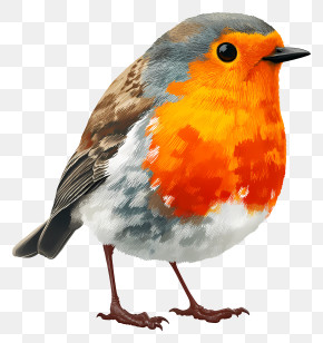 Robin - Colorful Robin Bird In Nature PNG