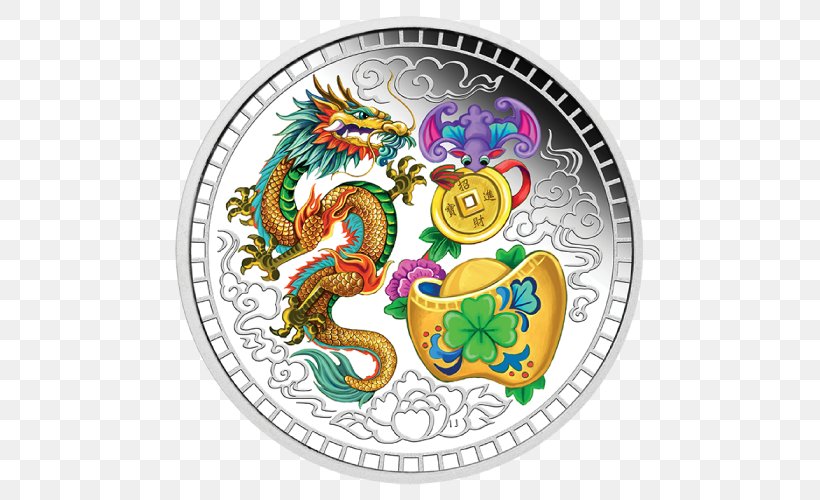 China Perth Mint Silver Coin, PNG, 500x500px, 2018, China, Art, Chinese New Year, Coin Download Free