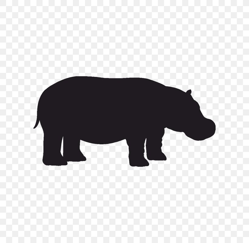 Hippopotamus Baby Hippo Silhouette T-shirt Illustration, PNG, 800x800px, Hippopotamus, Animal, Baby Hippo, Bear, Black Download Free