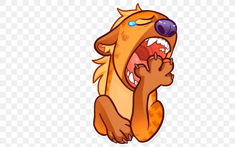 Lion Hyena Dog Sticker Telegram, PNG, 512x512px, Lion, Big Cat, Canidae, Carnivore, Cartoon Download Free