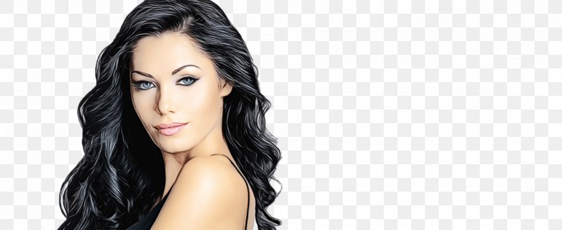 Hair Face Eyebrow Skin Hairstyle, PNG, 1939x795px, Watercolor, Beauty, Black Hair, Chin, Eyebrow Download Free