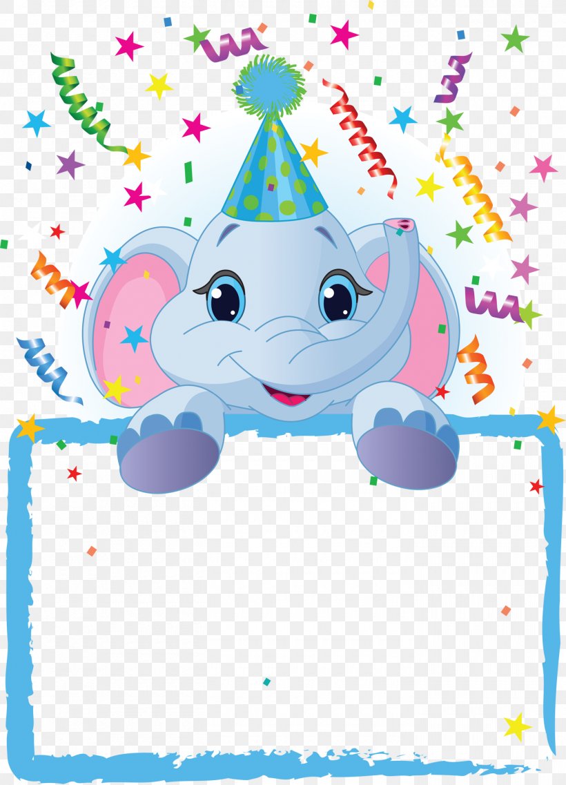 Birthday Elephant Clip Art, PNG, 1400x1942px, Watercolor, Cartoon, Flower, Frame, Heart Download Free