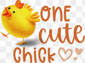One Cute Chick Easter Day Happy Easter PNG
