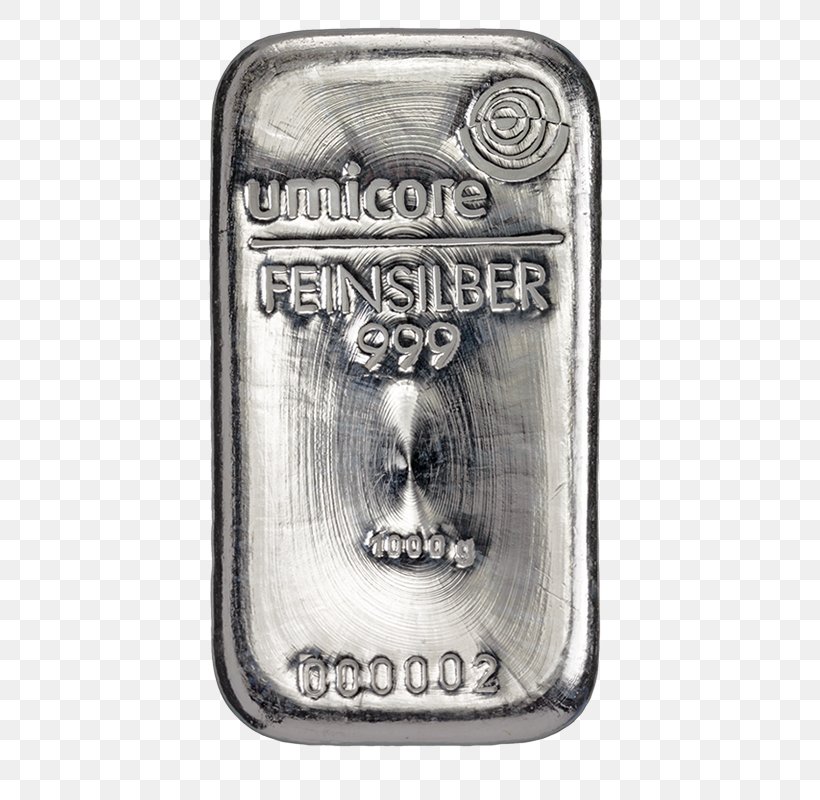 Silver Bullion Umicore Precious Metal Gold Bar, PNG, 800x800px, Silver, Black And White, Bullion, Business, Coin Download Free