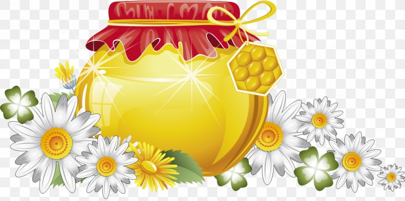 Jar Bee Honey Fruit Preserves, PNG, 1204x600px, Jar, Animation, Bee, Beehive, Flower Download Free