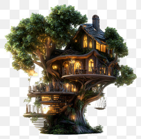 Living Ai Treehouse - Fantasy Tree House PNG
