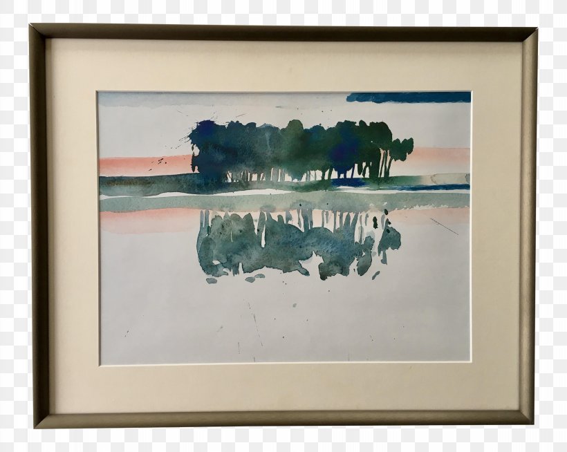 Watercolor Painting Picture Frames Style Landscape Painting, PNG, 3687x2943px, Painting, Artwork, Glass, Lake, Landscape Painting Download Free