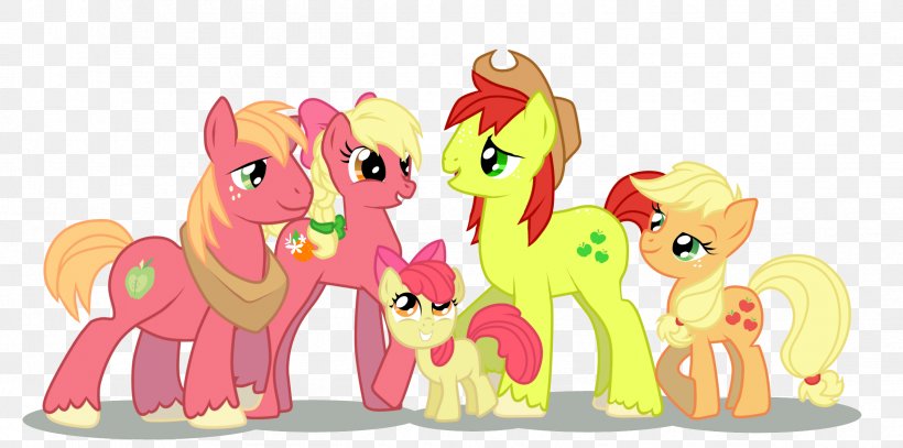 Applejack Apple Bloom Big McIntosh Pony Rarity, PNG, 2398x1192px, Watercolor, Cartoon, Flower, Frame, Heart Download Free