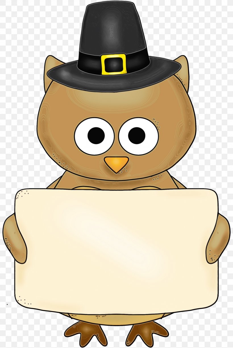 Cartoon Clip Art Owl Hat, PNG, 1592x2374px, Watercolor, Cartoon, Hat, Owl, Paint Download Free