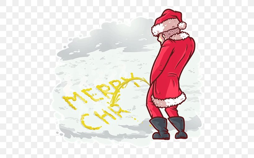 Santa Claus Telegram Christmas Sticker Text, PNG, 512x512px, Watercolor, Cartoon, Flower, Frame, Heart Download Free