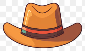 Western Style Hat - Illustration Of A Cowboy Hat With Brown And Red Details PNG