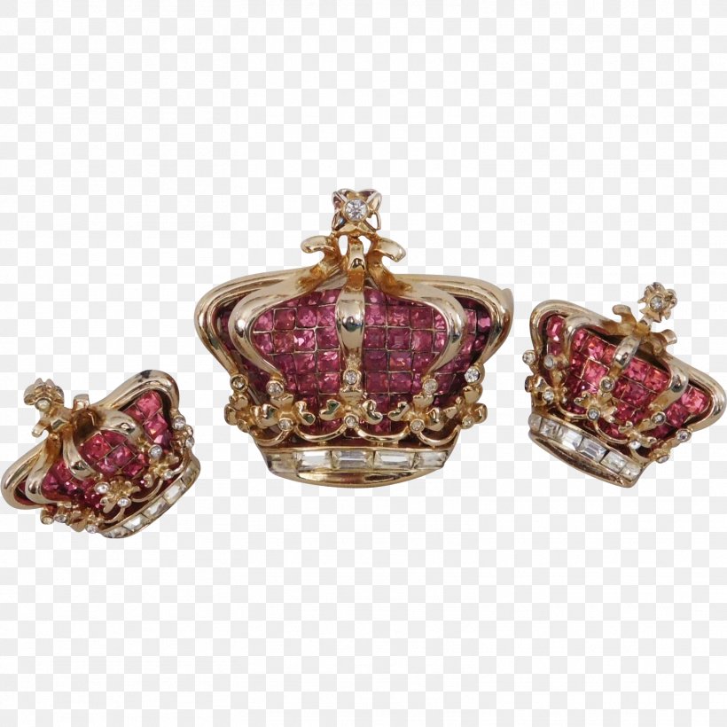 Earring Ruby Golden Jubilee Diamond Brooch Crown, PNG, 1564x1564px, Earring, Bracelet, Brooch, Corocraft, Crown Download Free