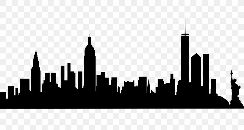 Manhattan Skyline Vector Graphics Royalty-free Image, PNG, 1600x855px, Manhattan, Black And White, City, Cityscape, Landmark Download Free