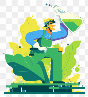 Organic Farmer Scientist - Innovative Scientist With Flask PNG