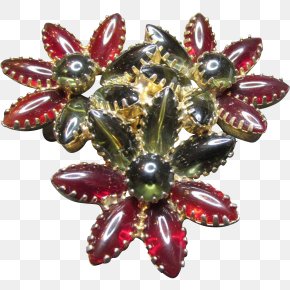 Cranberry Red - Jewellery Imitation Gemstones & Rhinestones Brooch Pin Silver PNG