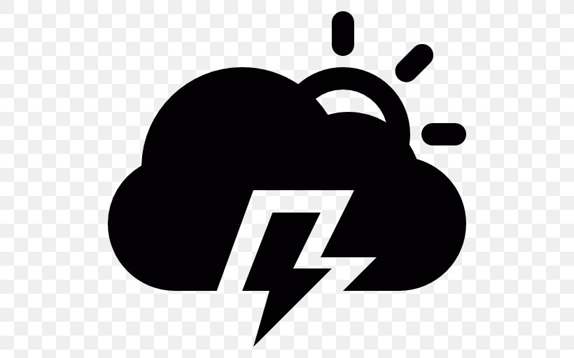 Lightning Cloud Thunderstorm Symbol, PNG, 512x512px, Lightning, Black, Black And White, Brand, Cloud Download Free
