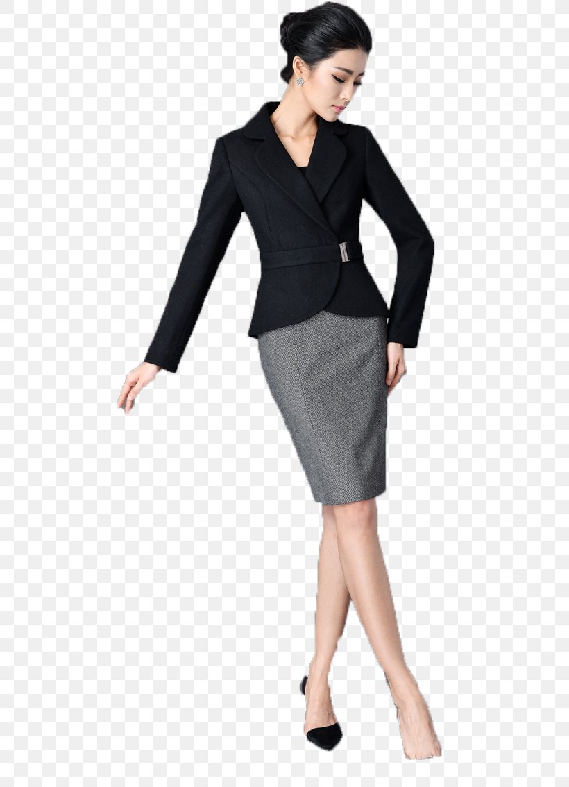 Suit Woman White-collar Worker Skirt Little Black Dress, PNG, 576x1134px, Watercolor, Cartoon, Flower, Frame, Heart Download Free