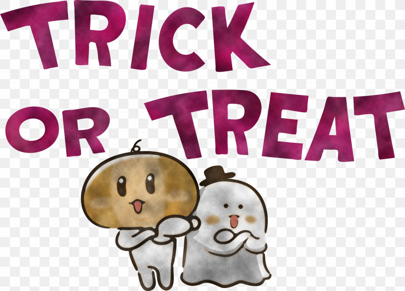 TRICK OR TREAT Halloween, PNG, 3000x2157px, Trick Or Treat, Behavior, Cartoon, Dog, Halloween Download Free
