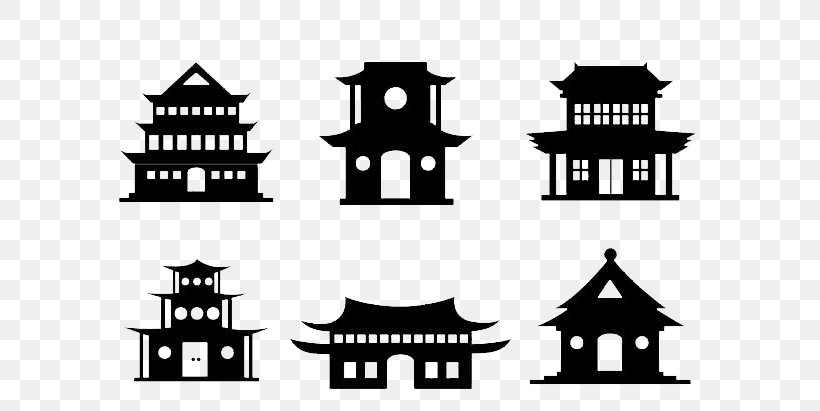 thai temple clipart black and white cross