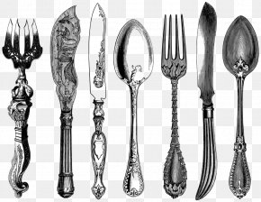 Metal Table Knife - Knife Fork Spoon Cutlery Antique PNG