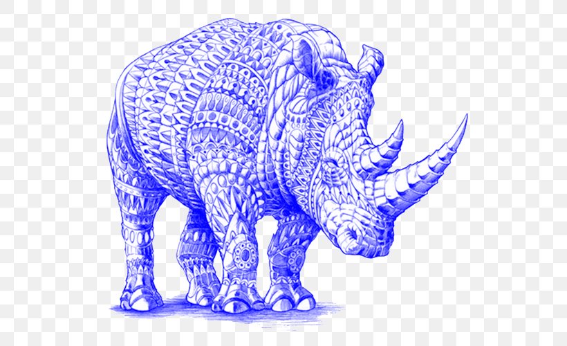 Rhinoceros Ornate Animals Drawing Illustration, PNG, 755x500px, Rhinoceros, Animal, Art, Dinosaur, Drawing Download Free