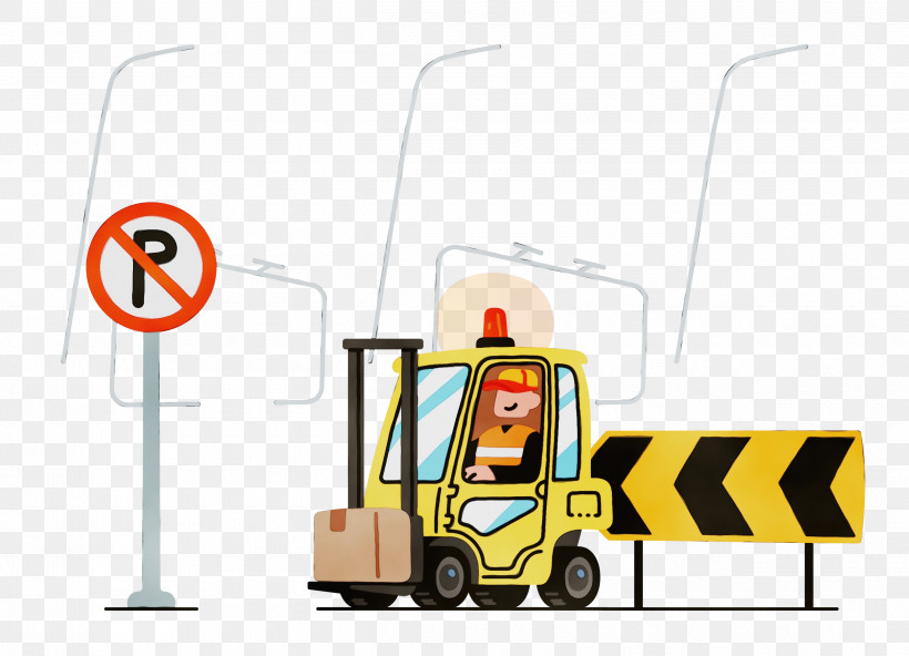Transport Machine Cartoon Yellow Line, PNG, 2500x1805px, Watercolor, Cartoon, Line, Machine, Meter Download Free