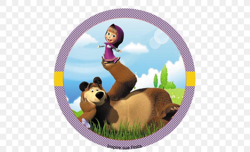 Masha And The Bear, PNG, 500x500px, Bear, Animation, Birthday, Carnivoran, Cartoon Download Free