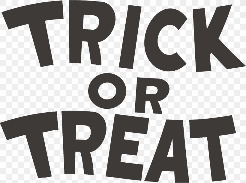 Trick Or Treat Halloween, PNG, 1024x764px, Trick Or Treat, Blackandwhite, Halloween, Logo, Text Download Free
