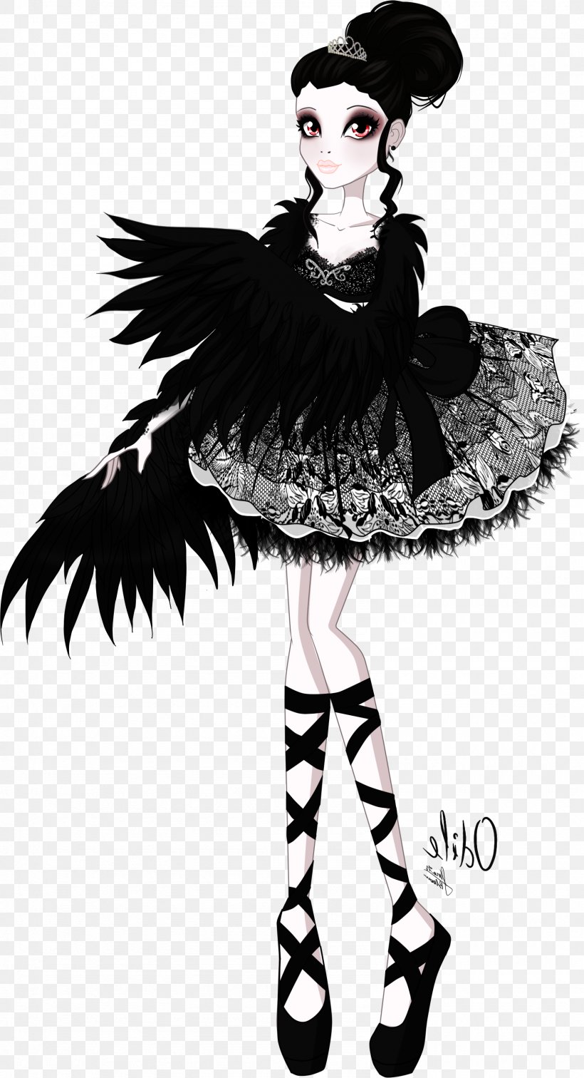 Cygnini Monster High Swan Lake Ever After High, PNG, 1590x2932px, Cygnini, Ballet, Black And White, Black Hair, Black Swan Download Free