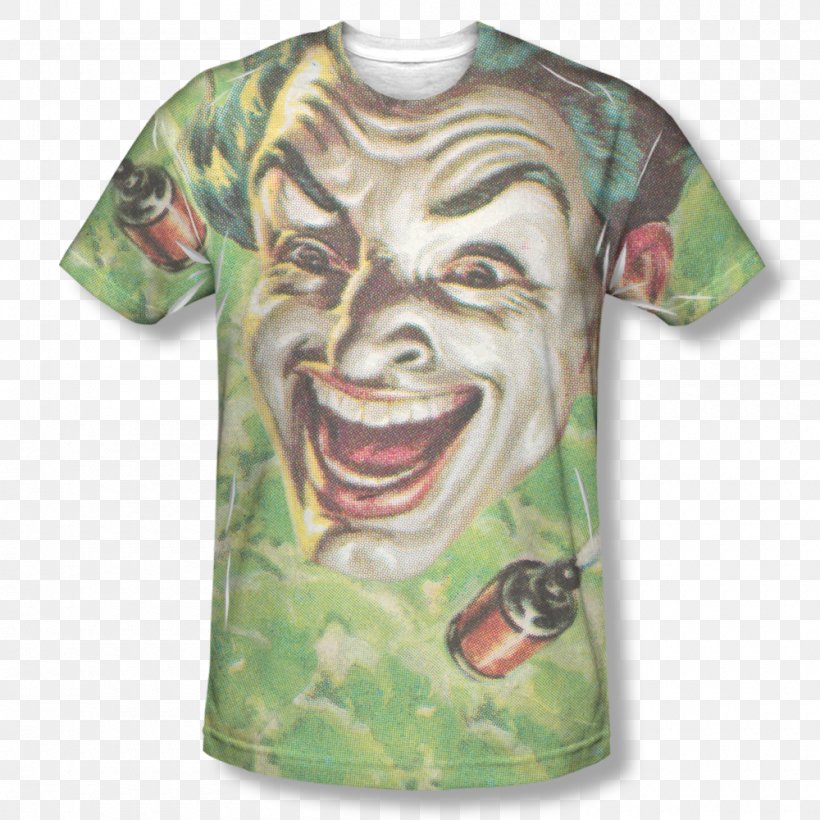 Printed T-shirt Joker Batman All Over Print, PNG, 1000x1000px, Tshirt, All Over Print, Batman, Clothing, Comics Download Free