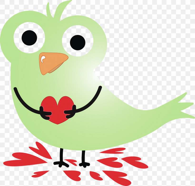 Green Cartoon Bird Beak Happy, PNG, 3000x2866px, Love Bird, Beak, Bird, Cartoon, Green Download Free