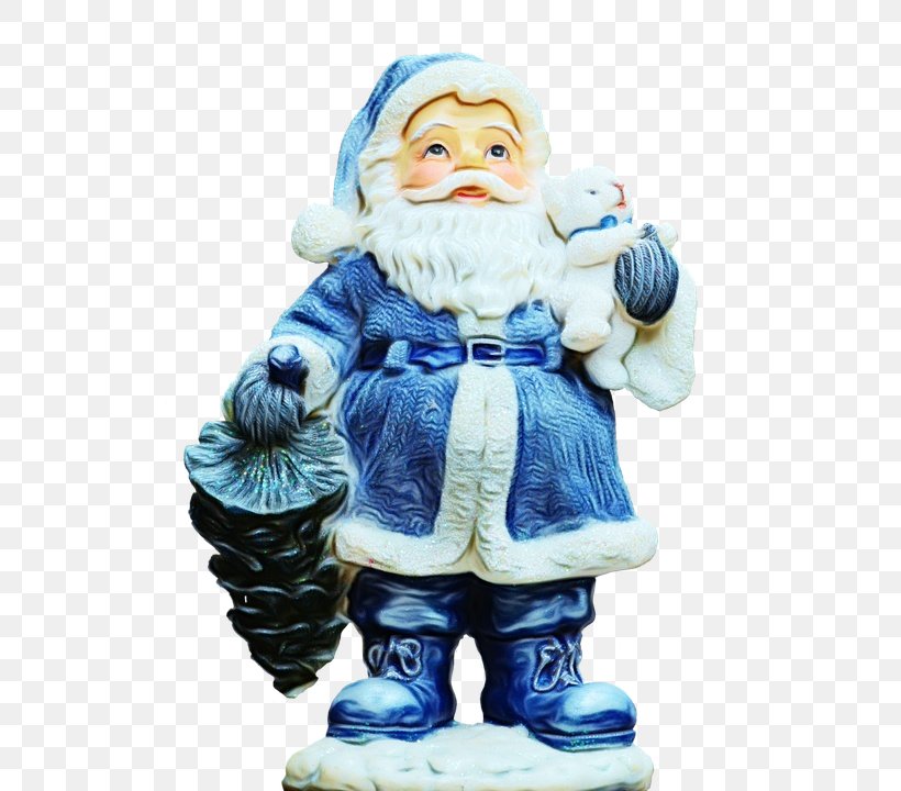 Santa Claus, PNG, 532x720px, Watercolor, Fictional Character, Figurine, Garden Gnome, Holiday Ornament Download Free
