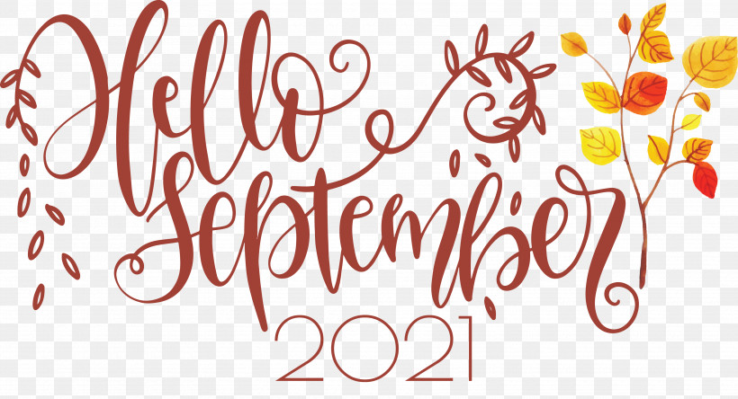 Hello September September, PNG, 3540x1920px, Hello September, Calligraphy, Drawing, Logo, September Download Free