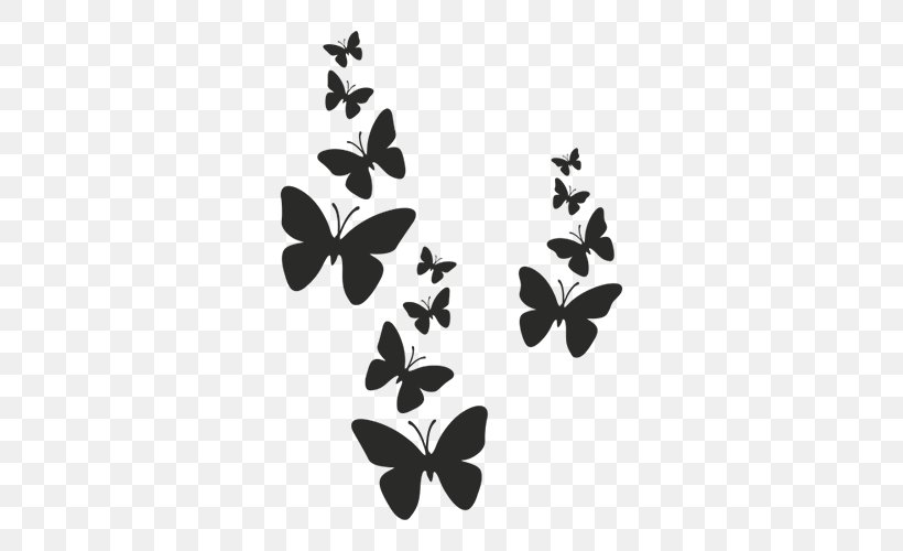 Stencil Butterfly Art, PNG, 500x500px, Stencil, Art, Black And White, Branch, Brush Footed Butterfly Download Free