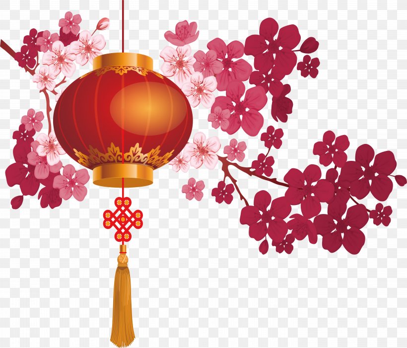 China Lantern Chinese New Year, PNG, 5613x4802px, China, Chinese New Year, Floral Design, Flower, Lantern Download Free