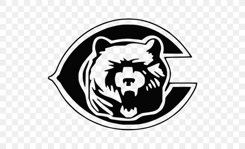 Logos And Uniforms Of The Chicago Bears Sticker NFL Decal, PNG, 500x500px, Chicago Bears, Art, Black, Black And White, Brand Download Free