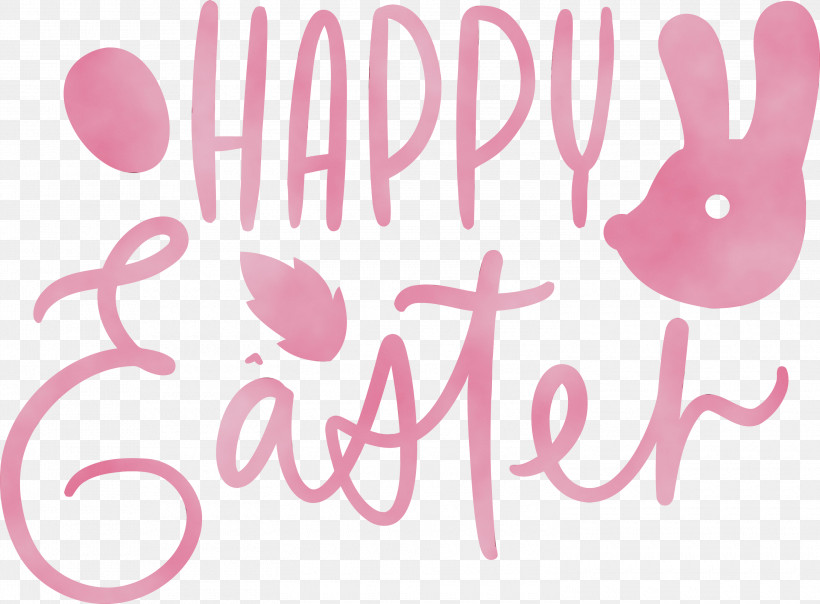 Pink Font Text Magenta, PNG, 3000x2213px, Easter Day, Easter Sunday, Happy Easter, Magenta, Paint Download Free