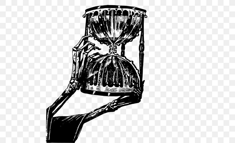 Death Hourglass Clip Art, PNG, 500x500px, Death, Black And White, Coffin, Hourglass, Human Skeleton Download Free