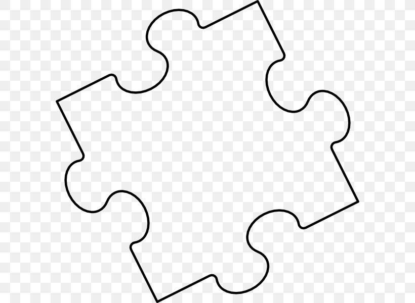 Jigsaw Puzzles Template Clip Art, PNG, 600x600px, Jigsaw Puzzles, Area, Black, Black And White, Jigsaw Download Free