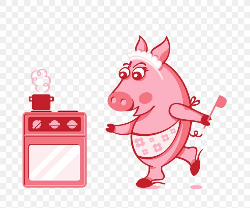 Domestic Pig Cooking Chef Clip Art, PNG, 1000x833px, Domestic Pig, Art, Chef, Cooking, Drawing Download Free