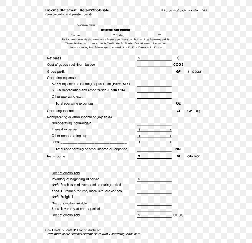 Income Statement Financial Statement Form Finance, PNG, 612x792px, Income Statement, Account, Area, Balance Sheet, Brand Download Free