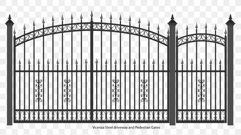 Gate Wrought Iron Fence Door, PNG, 1920x1080px, Gate, Arch, Black And White, Cast Iron, Door Download Free
