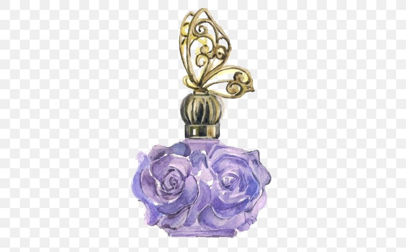 Perfume Purple Illustration, PNG, 510x509px, Perfume, Bottle, Designer, Flower, Jewellery Download Free