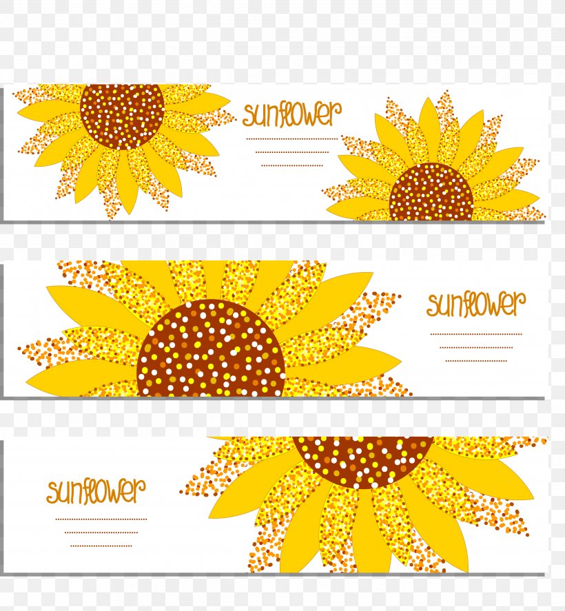 Common Sunflower Banner, PNG, 2535x2745px, Common Sunflower, Area, Art, Banner, Chrysanths Download Free
