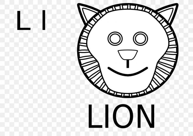 Lion Face Clip Art, PNG, 999x706px, Lion, Area, Black, Black And White, Brand Download Free