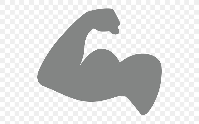 Biceps Emoji Sticker Text Messaging SMS, PNG, 512x512px, Biceps, Abdominal Exercise, Arm, Black, Black And White Download Free