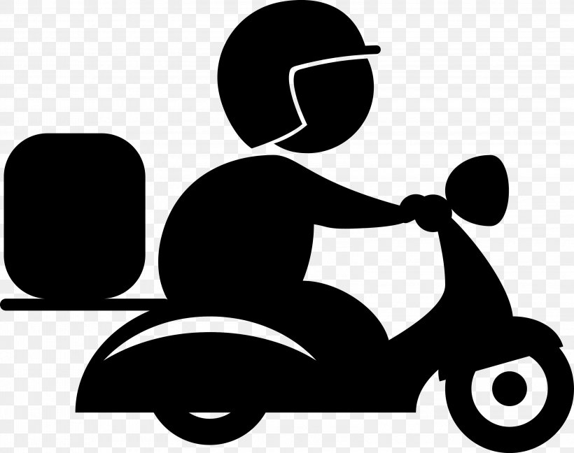 Scooter Clip Art, PNG, 3205x2533px, Scooter, Artwork, Black, Black And White, Delivery Download Free