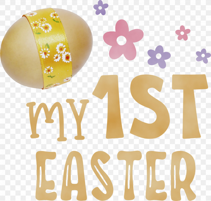 Yellow Font Meter, PNG, 3000x2858px, Happy Easter Day, Meter, My 1st Easter, Paint, Watercolor Download Free