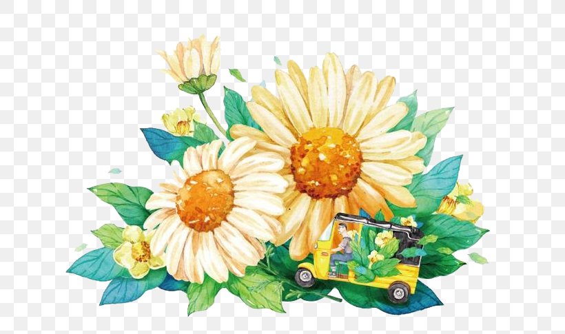 Chrysanthemum Watercolor Painting Cartoon Illustration, PNG, 638x485px, Chrysanthemum, Art, Cartoon, Chrysanths, Cut Flowers Download Free